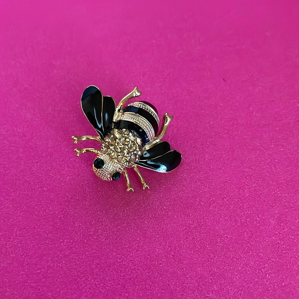 Vintage Rhinestone Bee Brooch Pin Jewelry Men Women Unique Gift
